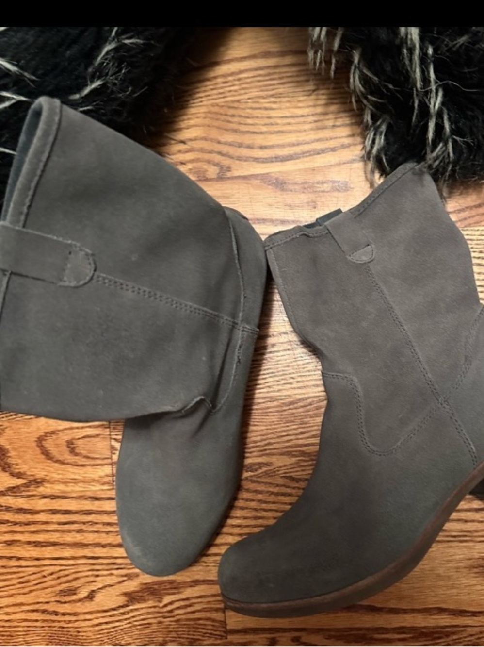 UGG Gray Suede Ankle Boots